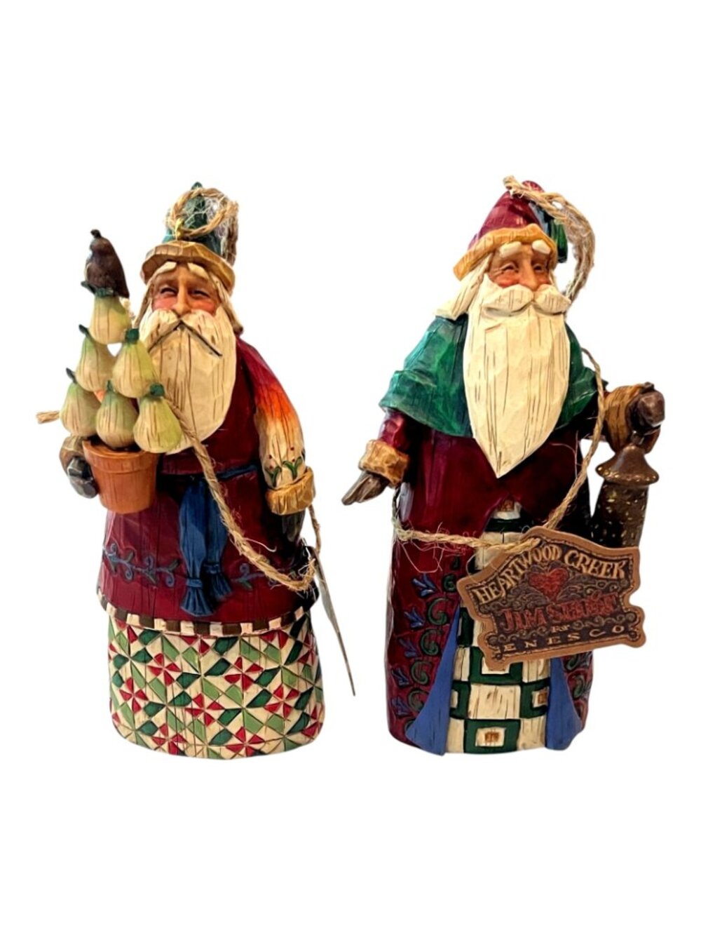 Lot of 2 Vintage 2002 Jim Shore Heartwood Creek Santa Ornaments Figurine Enesco - Picture 6 of 6